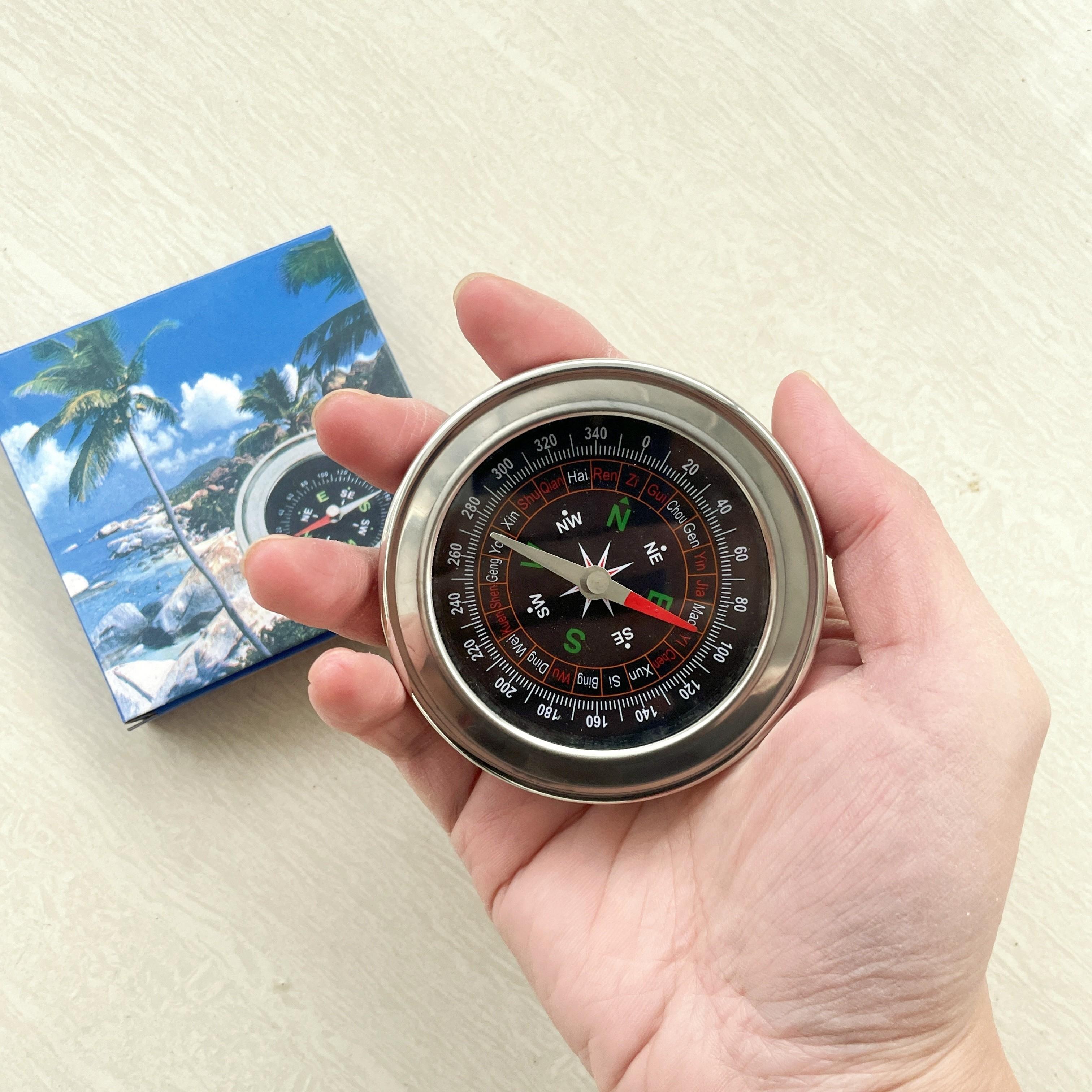 75Mm Stainless Steel Compass with Durable Metal Case