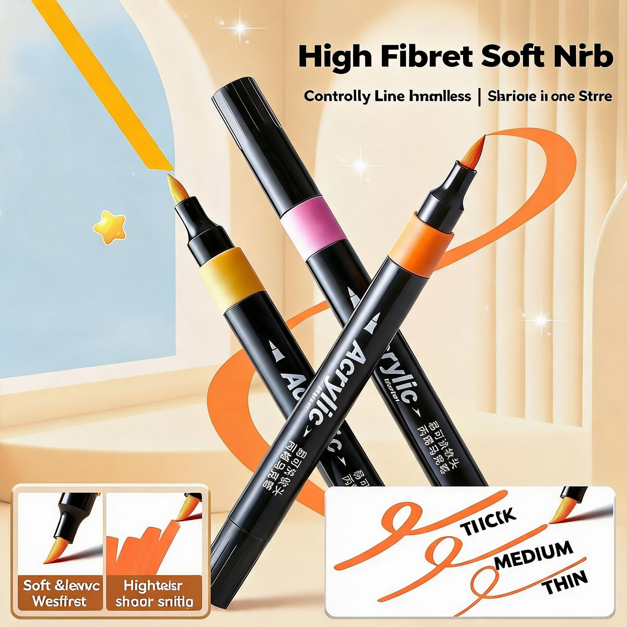 24/36/48 Color Quick-Drying Acrylic Marker Set