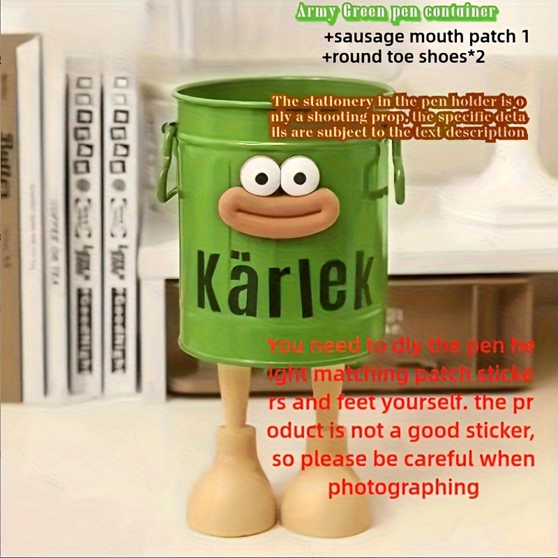 TEMU 1pc Cartoon Personality Pen Holder Set, Office Stationery Box, Desktop Storage Container, Ideal Gift For Stationery