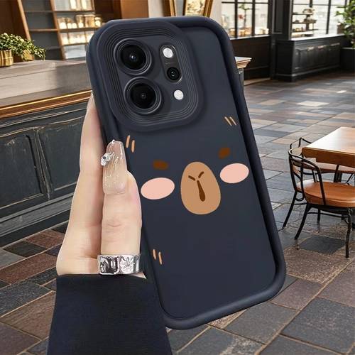 جراب هاتف: لأجهزة oppo reno15 pro mini، وreno 14 pro، و13f، وreno12 5g، وreno11، وreno10، وreno8، وreno7 lite، جراب هاتف نحيف من مادة tpu بقص دقيق، تصميم دب بني كرتوني خيالي بملامح وجه بسيطة ومفصلة، ناعم ومرن وممتص للصدمات وأنيق