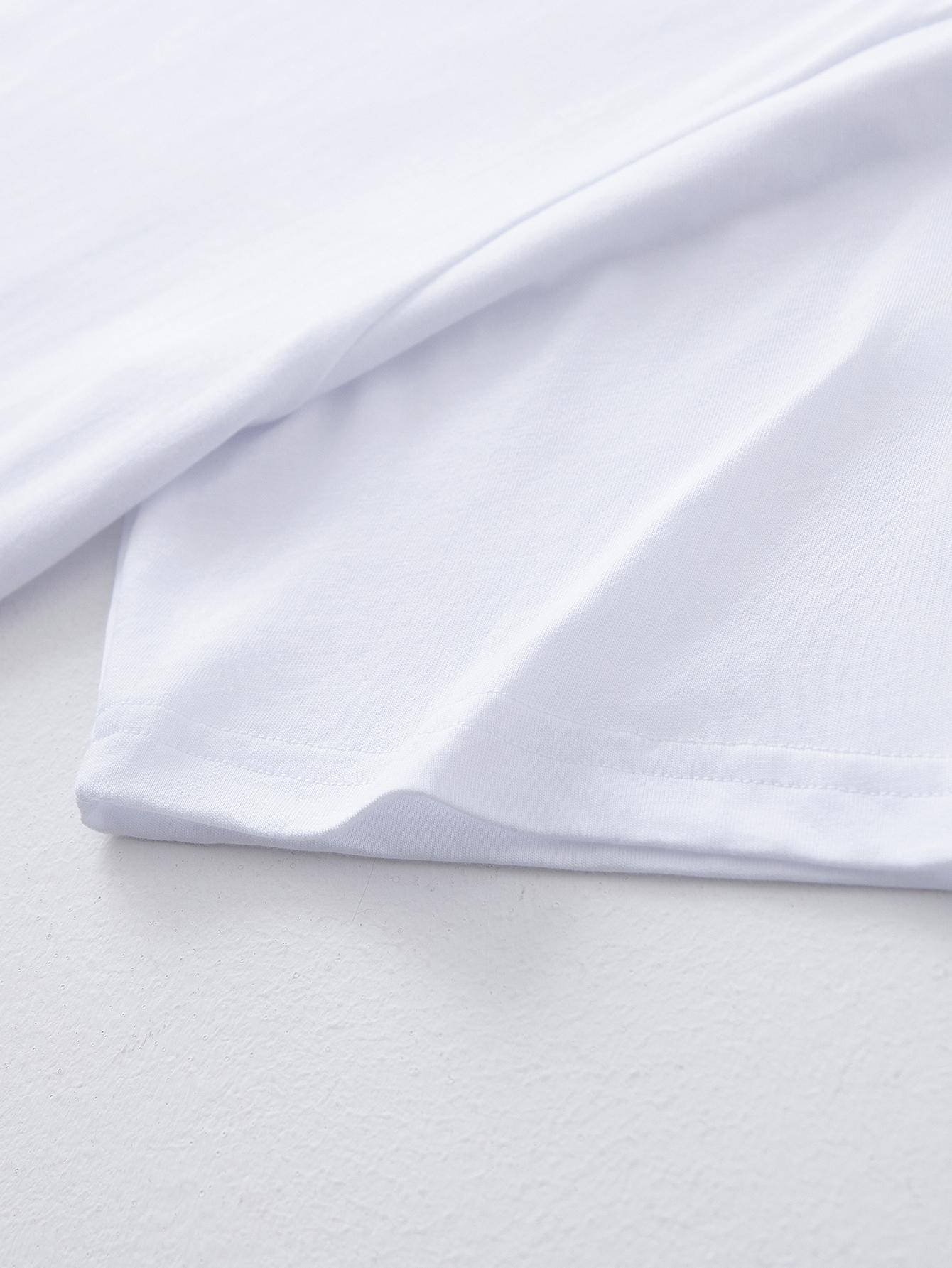 Tricou bărbătesc 100% bumbac cu guler rotund casual, un top esențial de vară, respirabil și fabricat din