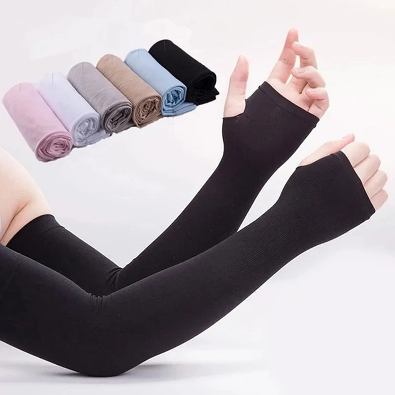 7-pair Pack Arm Sleeves With Sunscreen Cuff - Ice Silk Suitable For , Anti-slip Outdoor Riding Gloves For, Motorcycling,, Daily Wear - Shield Arm Cover For Summer Activities