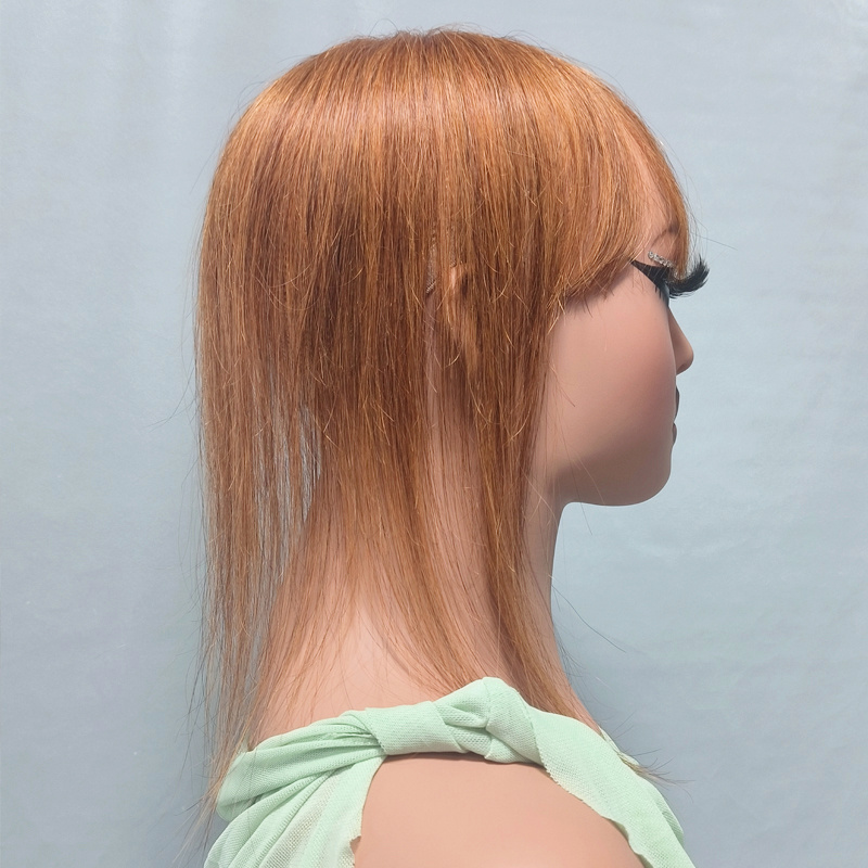 8 10 inch invisible human hair base toppers 100 human hair topper with bangs lightweight hair pieces for women with thinning hair 30 color womens clip on   straight hair invisible topper   toppe details 4