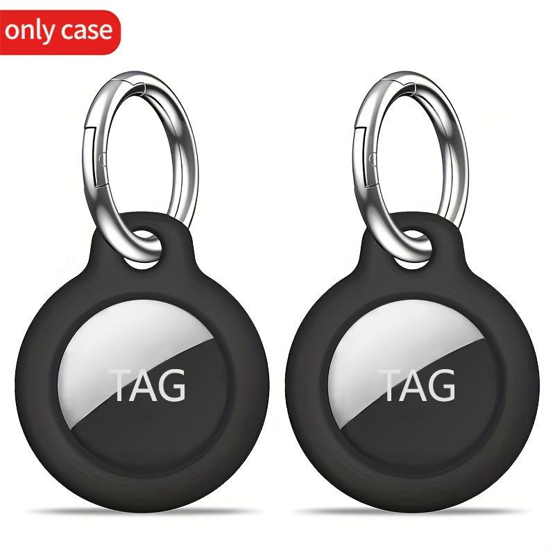 TEMU [2 Pack] Airtag Protective Case - Airtag Case With Keychain, Scratch-resistant Airtag Case, Airtag Accessory Box For Gps Item Finder Trackers