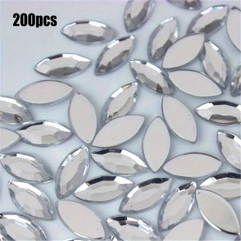 E-shop 200 Stück 0.7*1.5cm/0.27*0.59in Flachrücken-Acryl-Pferdeaugen-Strasssteine geeignet für DIY-Schmuckherstellung und Hochzeitsdekoration