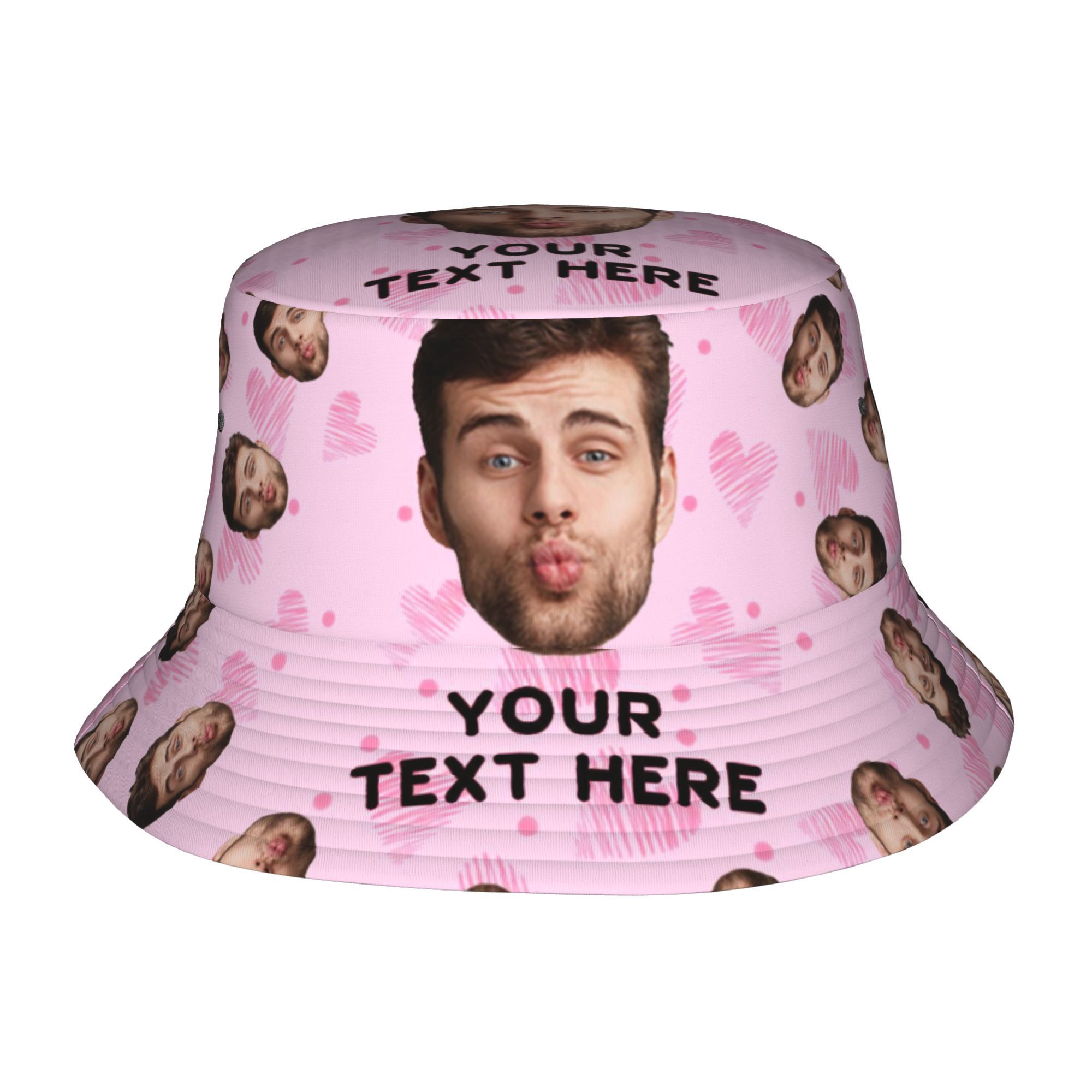 TEMU Personalized Bucket Hat For Adults, Customizable With Your Photo/text/logo, Breathable Wide Brim Sun Hat For Fishing And Outdoor Activities,