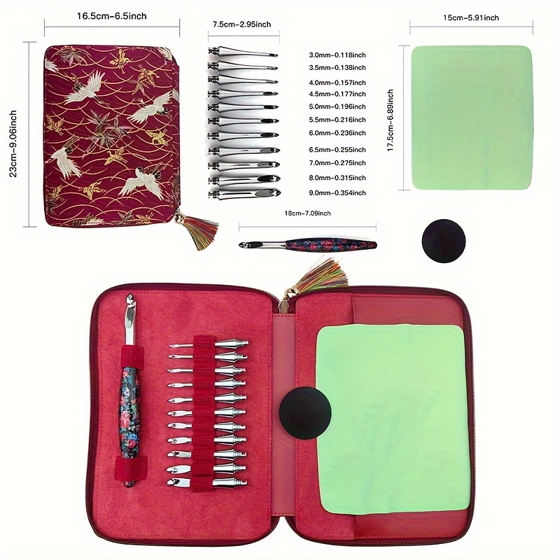 27 Pcs Crochet Hook Set Huge Crochet Hooks Huge Crochet Needles With Ergonomic Crochet Hooks Stitch Markers Sewing Needles Crochet Needle Case Yarn