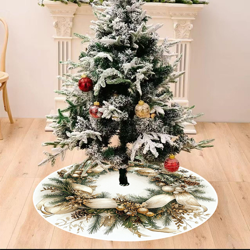 TEMU 2D Flach, 2D Flach, Jit1pc, Luxuriöser Weihnachtskranz Element Rand Baumrock, Winter Heimdekoration, Weihnachtsbaumrock für Moderne Schlafzimmer