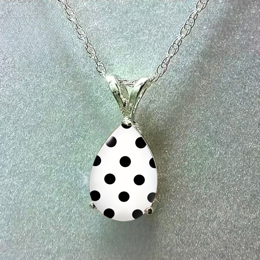TEMU 1pc Polka Dot Necklace Teardrop Necklace Fashion Necklace Style Necklace Pendant Necklace Teardrop Necklace Pattern Necklace Jewelry Additions