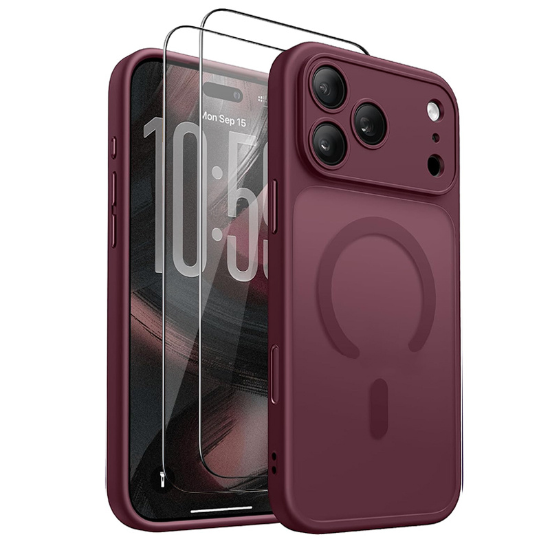 TEMU Phone Case - 3pcs [1pc Phone Case And 2pcs Protectors] Matte Translucent Magnetic Phone Case For Iphone 18 Pro Max/18 Pro And 17 Pro Max With