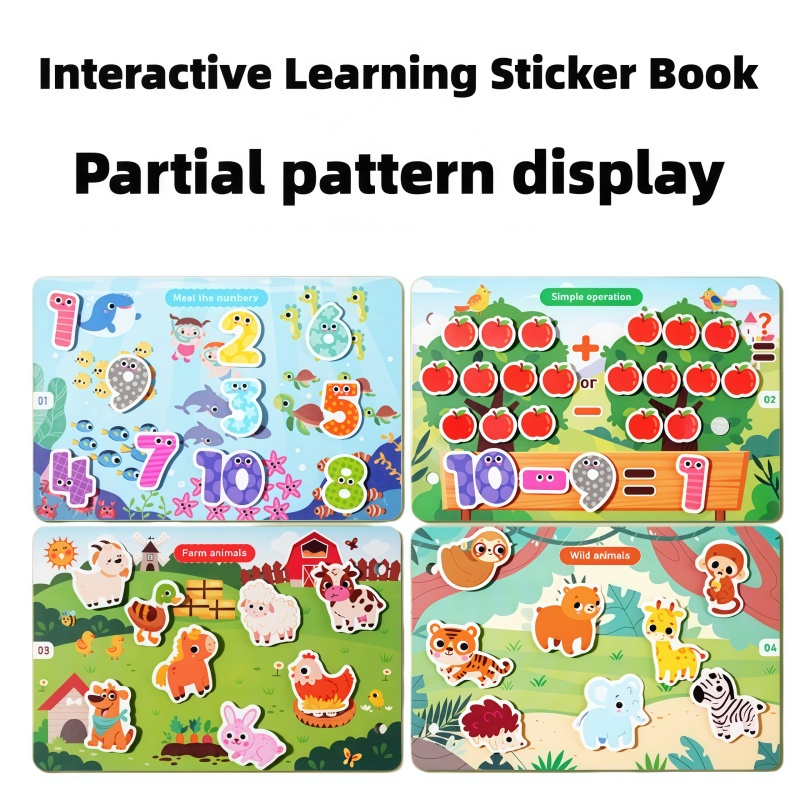 Children's Interactive Learning Sticker Book with Shapes