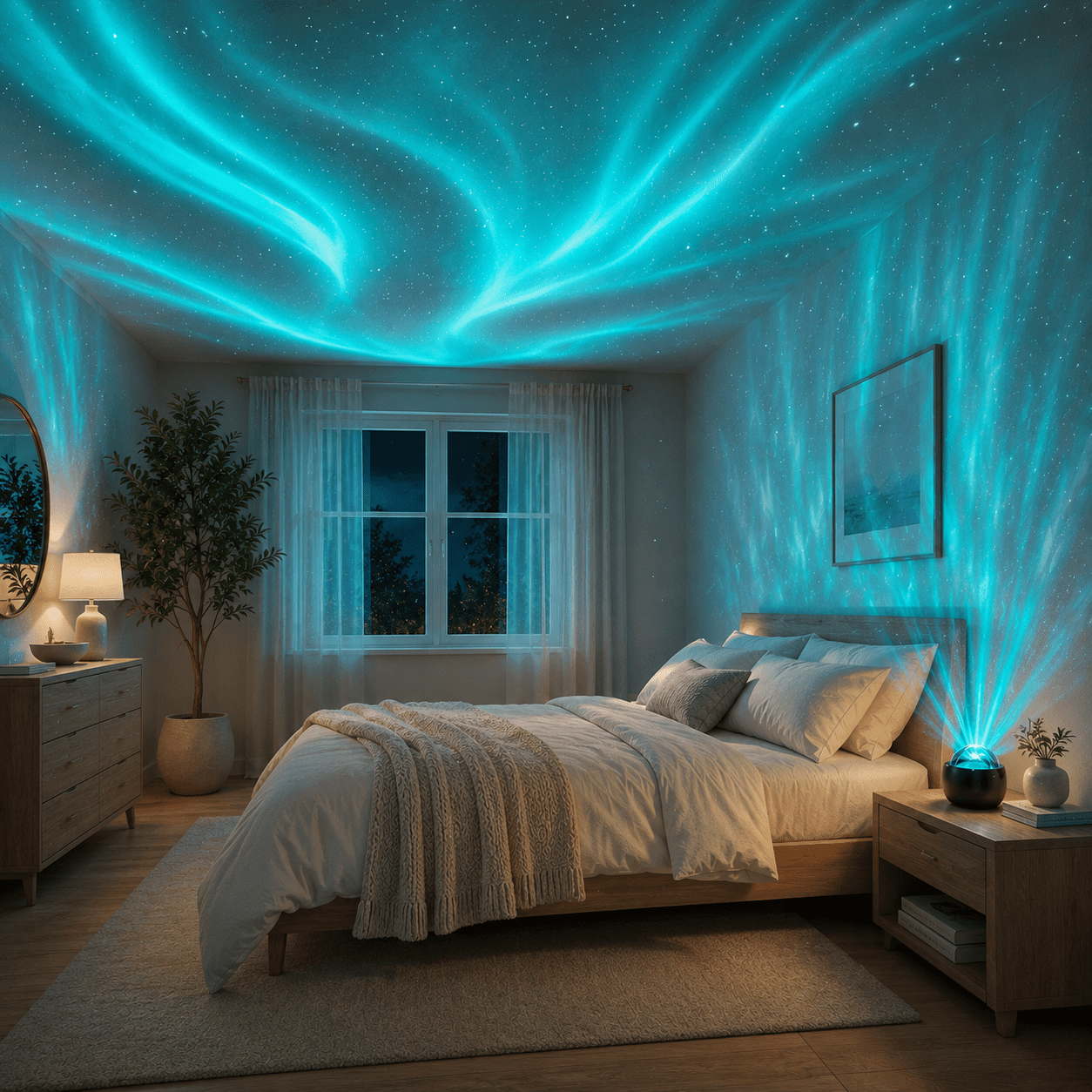 2pcs Aurora Galaxy Projector Light with Water Ripple Effect