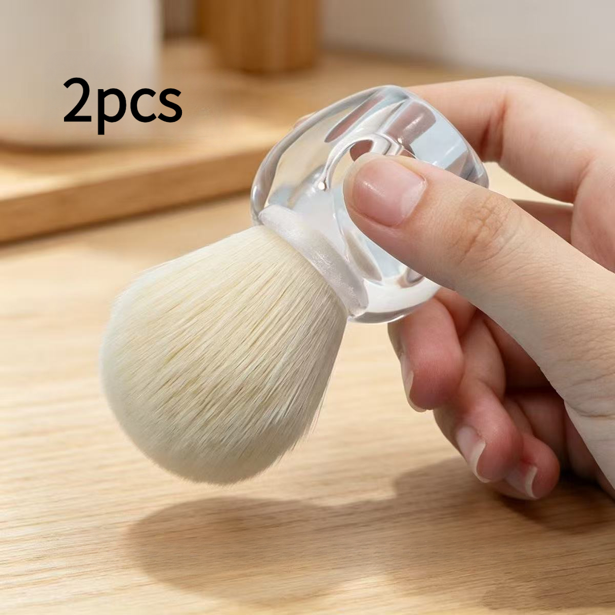 TEMU Ensemble de 2 brosses à éponger transparentes pour ongles en acrylique, équipées de poils en nylon ultra- et d'un manche ergonomique en manchon