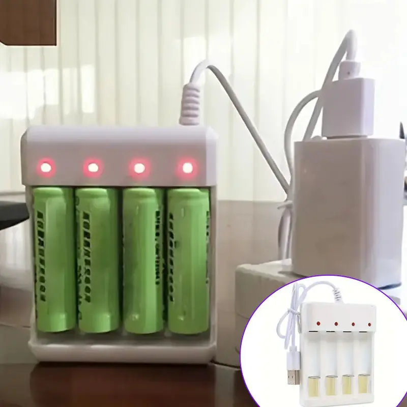 Alimentatore Pile Ricaricabili Caricabatterie USB Universale 4 Slot - Ricarica Rapida Per Pile Ricaricabili AA E AAA Ricarica Rapida 4 Slot - Foto 7