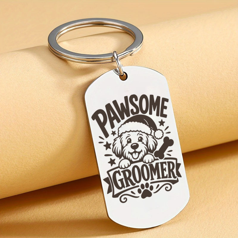TEMU Porte-clés Toiletteur pour Chien, Breloque , Porte-clés de Noël pour Chien, Accessoire de Remerciement pour Toiletteur pour Animaux, Cadeau de