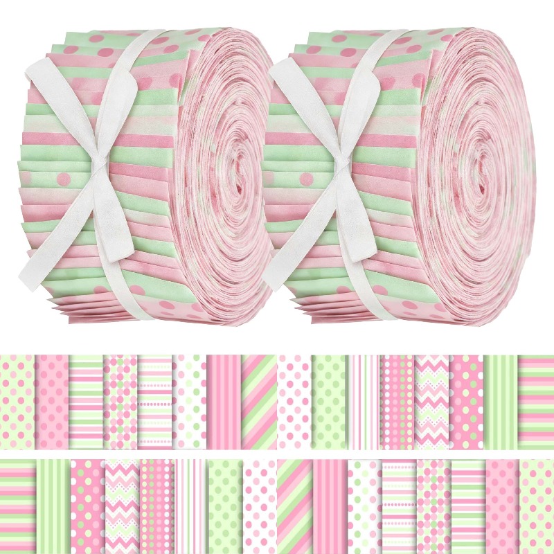 TEMU A Set Of 40 Pre-cut Fabric Pieces In A Strawberry Pink , Measuring 6.5 By 50 Cm (2.55 By 19.7 Inches). Ideal For Hand Sewing, , Doll Creation,