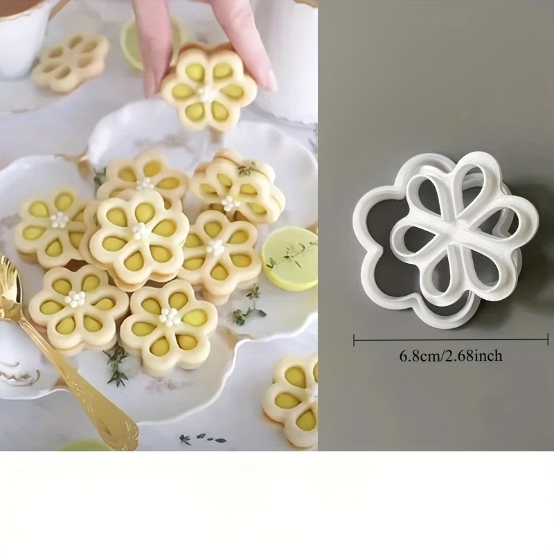 Image of 1pc 3d Flower Cookie Cutter, Suitable For Sandwich , Jam , And New Year Cake Decorations - Durable Plastic Baking Supplies, Spring Party Decoration Baking Tools, Baking Utensils, Baking Supplies