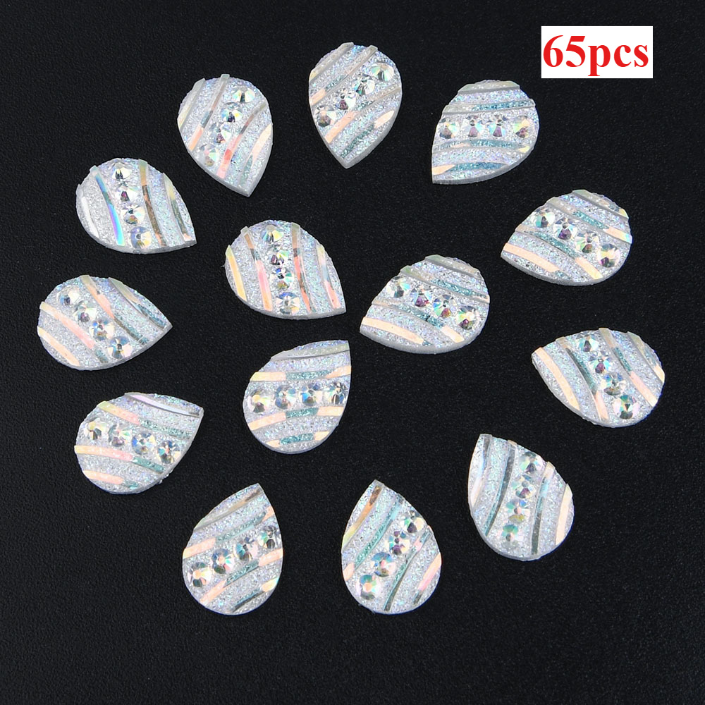 28-65pcs Teardrop Shape Resin Rhinestone Wedding Decoration
