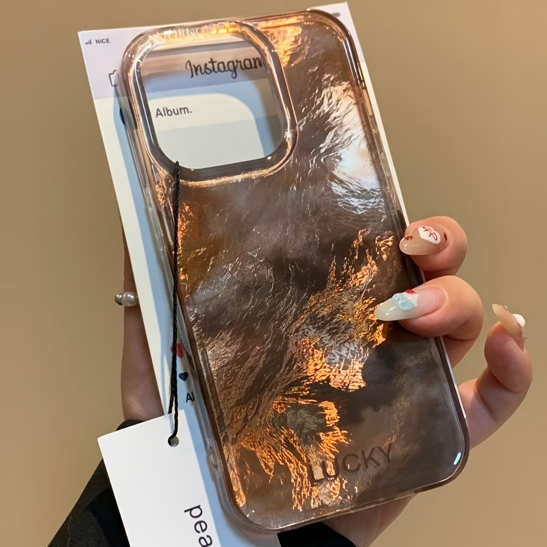 Trda ovitek za telefon z vzorcem , s svetlo zelenim in kavno ombre prelivom, primeren za iPhone 17/16/11/13/ Plus/15 Pro/15 Pro Max/12/14 Pro