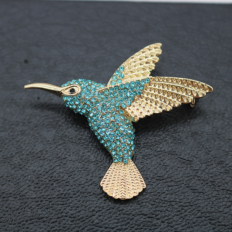 Image of Vintage Hummingbird Rhinestone Brooch, Elegant And Unique Animal-shaped Brooch, Women's Fashionable , Suitable For Weddings And Formal Occasions To Wear