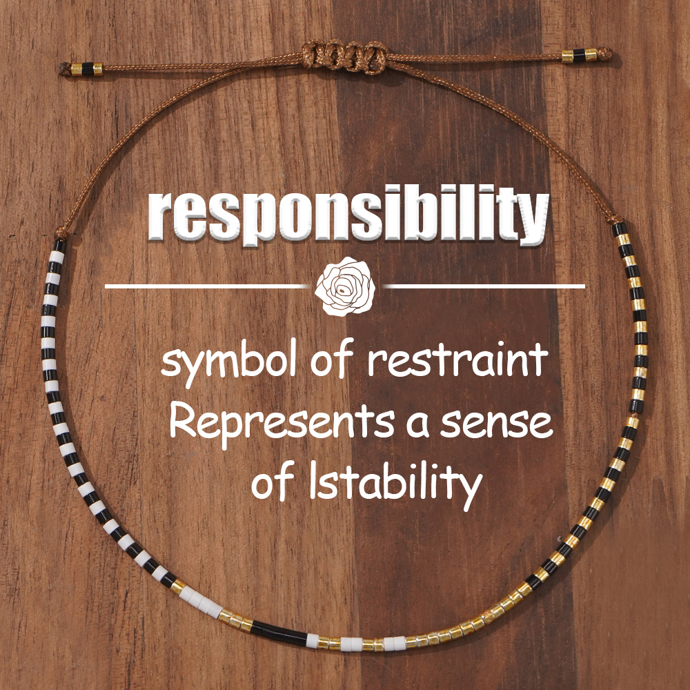 Image of 1pc Women's Fashion, Bohemian Style Seed Beads Adjustable - Symbol Of Restraint, Representing A Sense Of Stability - Perfect Jewelry For Men And Women