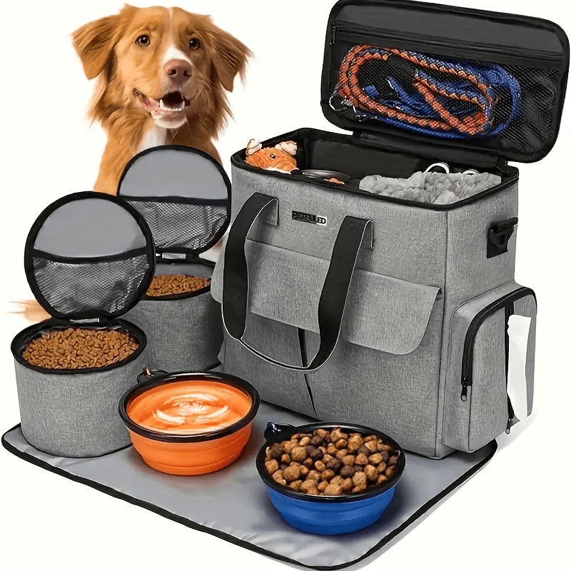 TEMU 6pcs Large Capacity Dog Treat Pouch, Durable Nylon With Zip Closure, Multi-functional Outdoor Bag For Dogs, Ideal For Camping &
