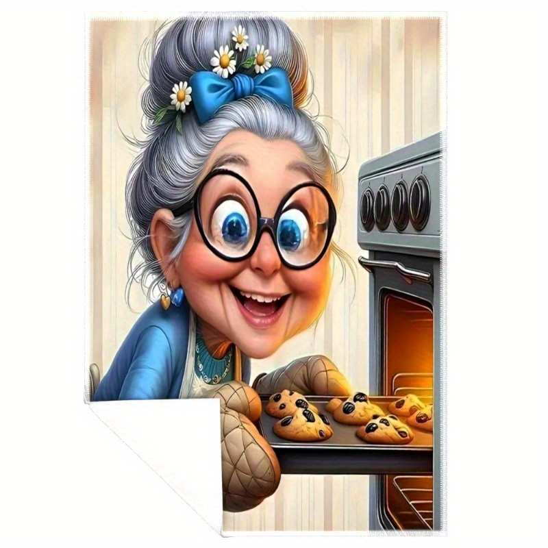 

1pc 18*26 Inch Grandma Who Cooks, Kitchen , Kitchen Towels For Washing Dishes, Quick Drying, Super Soft And Absorbent Hj