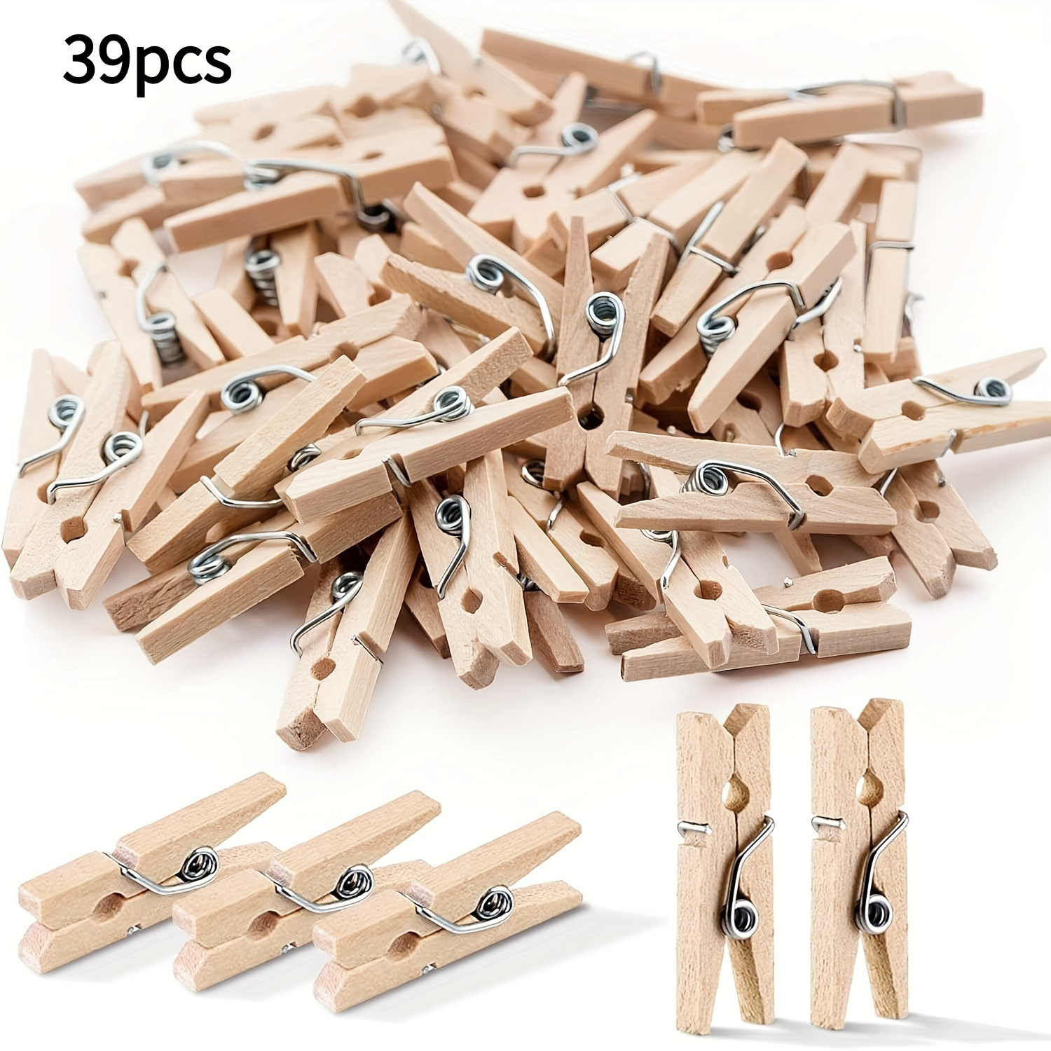 E-shop Mini-Fotoclips, kleine Wäscheklammern aus Holz, geeignet für Fotos, Bastelarbeiten, Kunstausstellungs-Clips andere dekorative Befestigungsclips