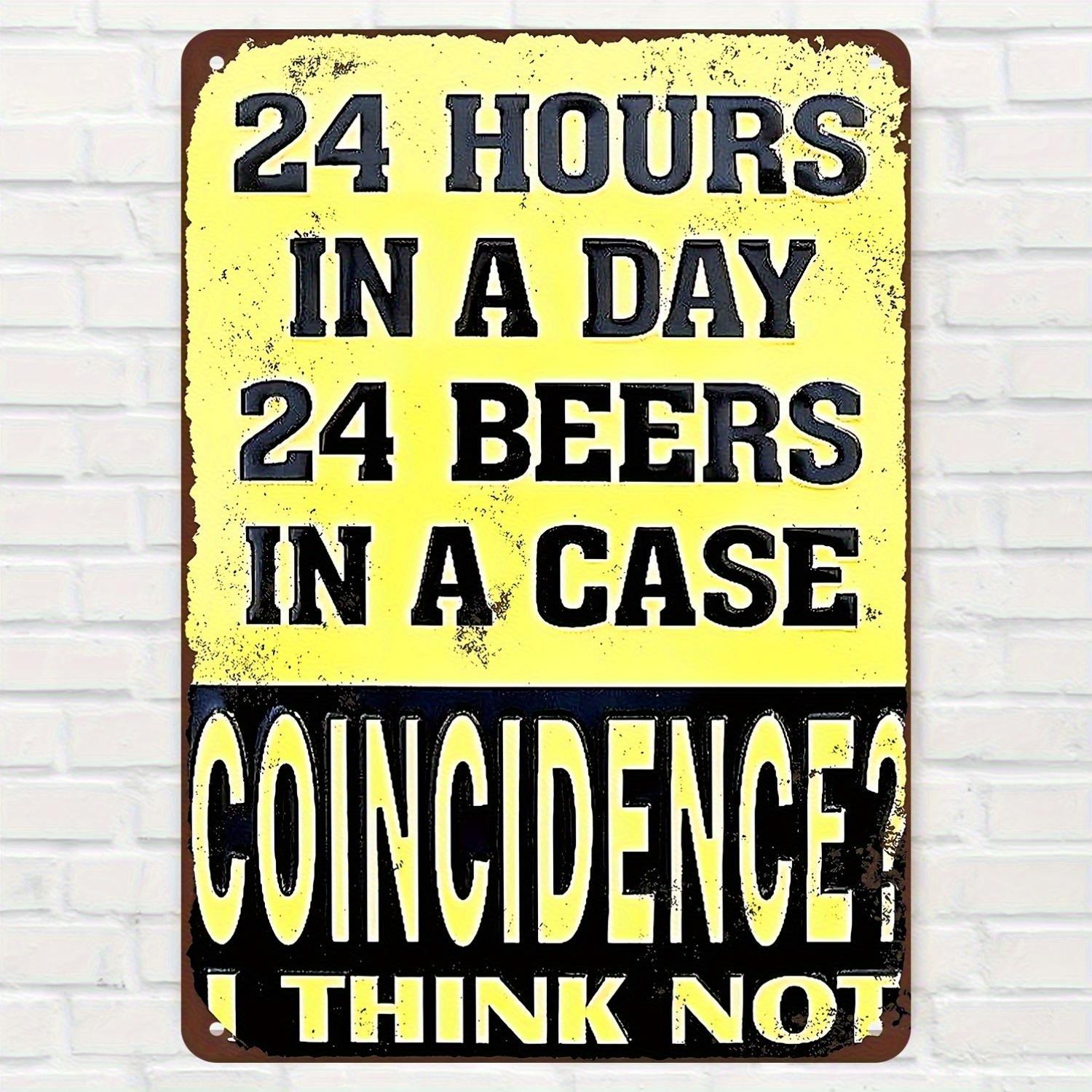 TEMU 2d Flat, 2d Flat - 2d Retro 24 Hours 24 Beers Metal Sign Rustic Yellow And Black Wall Art For Pubs, For Man Caves, And - Sturdy Iron Build, 7 87
