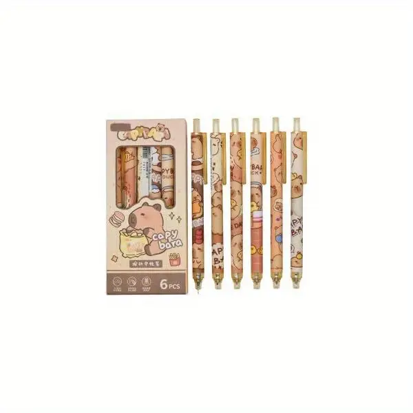 12pcs capybara rollerball gel pens cartoon animal pen retractable priting pens novelty pen black ink for school party office, cute gel pens, pen, fancy pen, needle tip pens, school pens, school supplies, writing essentials, whimsical writing, stationery, comfortable grip, retractable mechanism, stationery lovers, gift ideas Product details 0