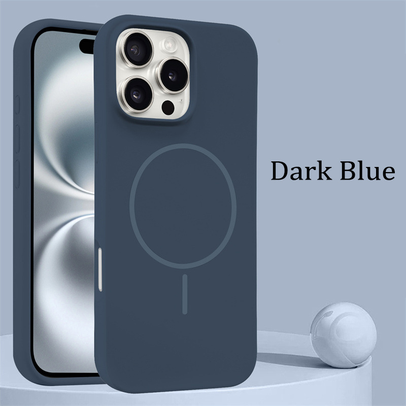 Matte Liquid Silicone Back Case, Magnetic Wireless Charging Cover, Soft Gel Shockproof Phone Shell Compatible with For iPhone 16 Pro Max 15 14 13 12 11 Pro Max Plus Models - Image 14