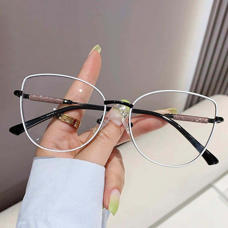 Stylish And Sophisticated Eyewear Frame, Metal Cat-, Easy Decorative Glasses For Men And Women