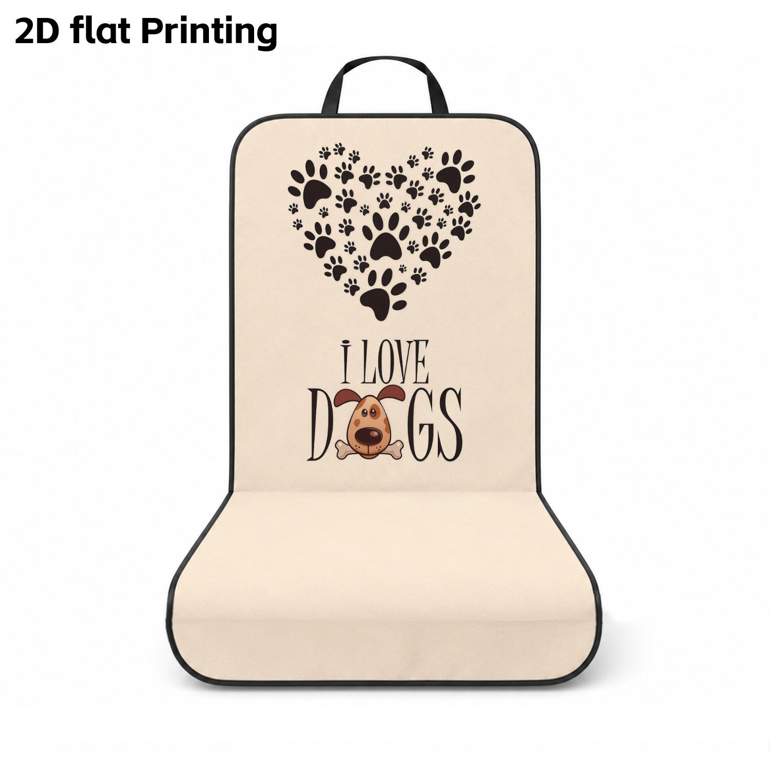 TEMU 1pc 2d Flat Heart-shaped Paw Print Printed Pet Car Seat Cover, Dog Travel Mat, Car Seat Protector, Suitable For Various Car Models, And Store,