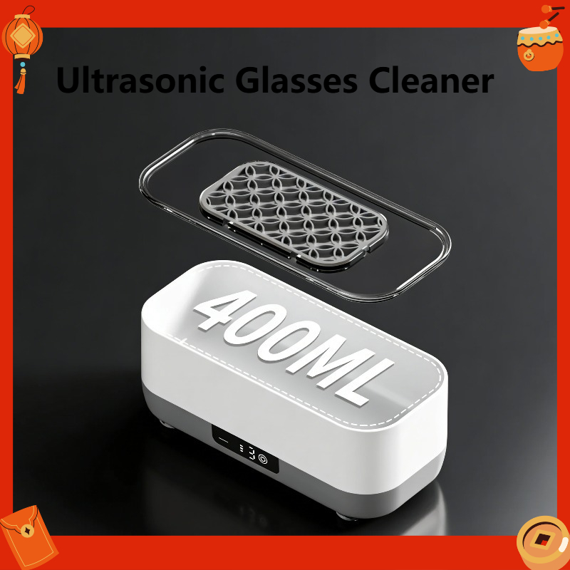 TEMU 1pc Upgraded Glasses Cleaner, 3 Cleaning Modes With Led Touch Panel & Anti-slip Base, Usb Rechargeable High-frequency Vibration 360° , Suitable