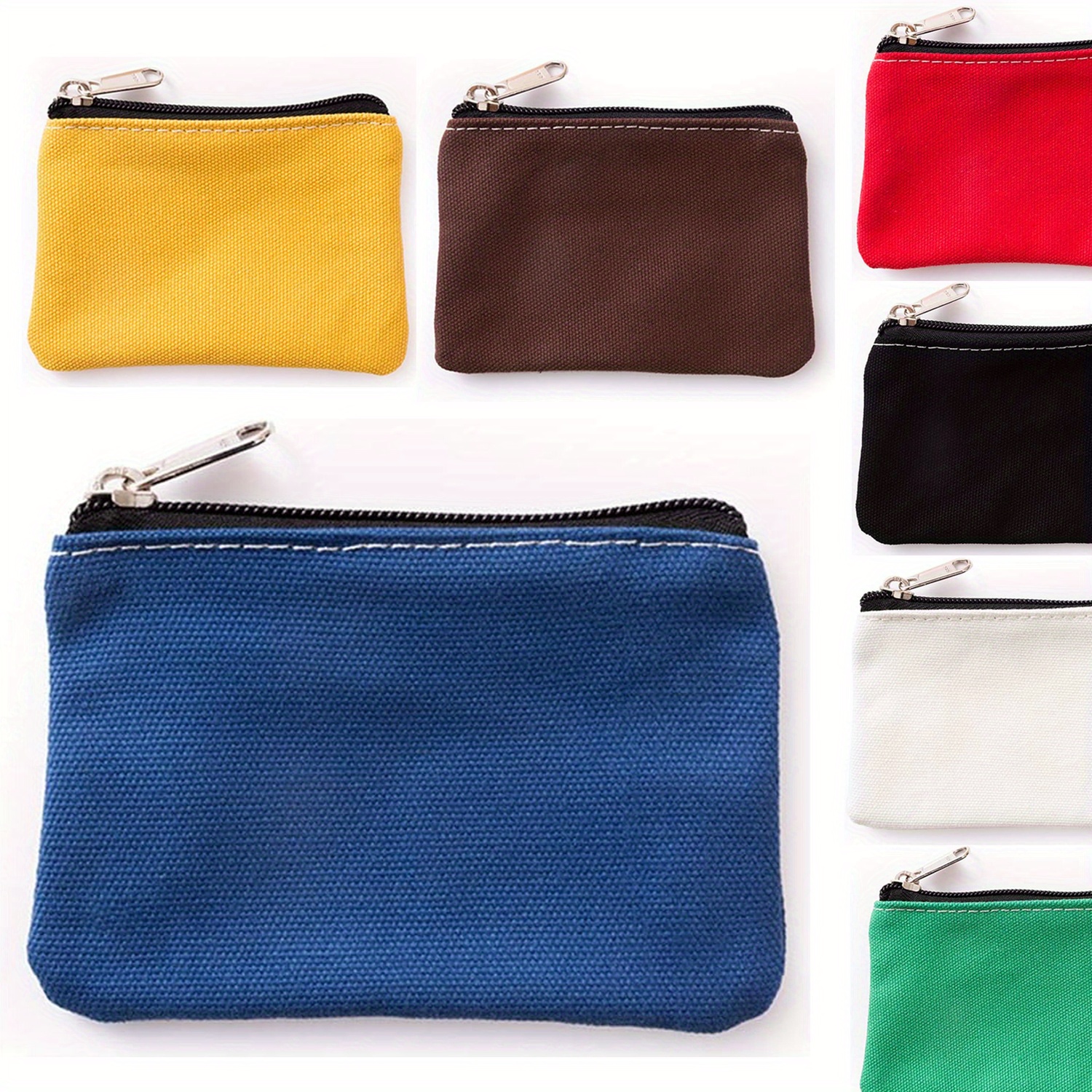 E-shop 7-teiliges Set Kleine Münztaschen mit Reißverschluss – Geldbörsen in verschiedenen Farben für Damen Herren