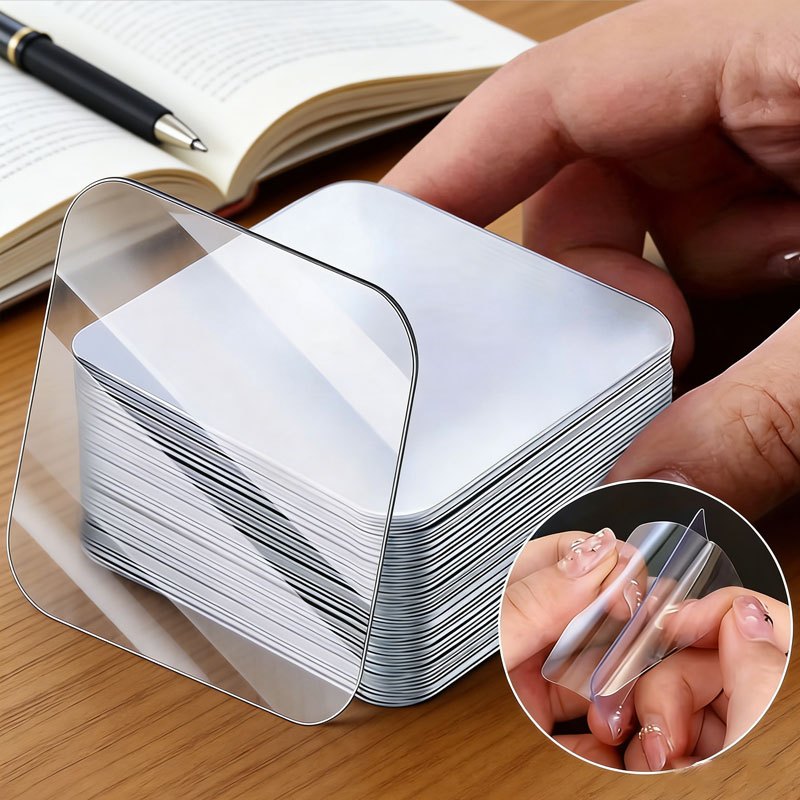 E-shop 80 Stück Super Starkes Doppelseitiges Klebeband Transparent, Kein Bohren Oder Nägel Erforderlich für Kunststoff Glas Metall Trockenbau & Mehr