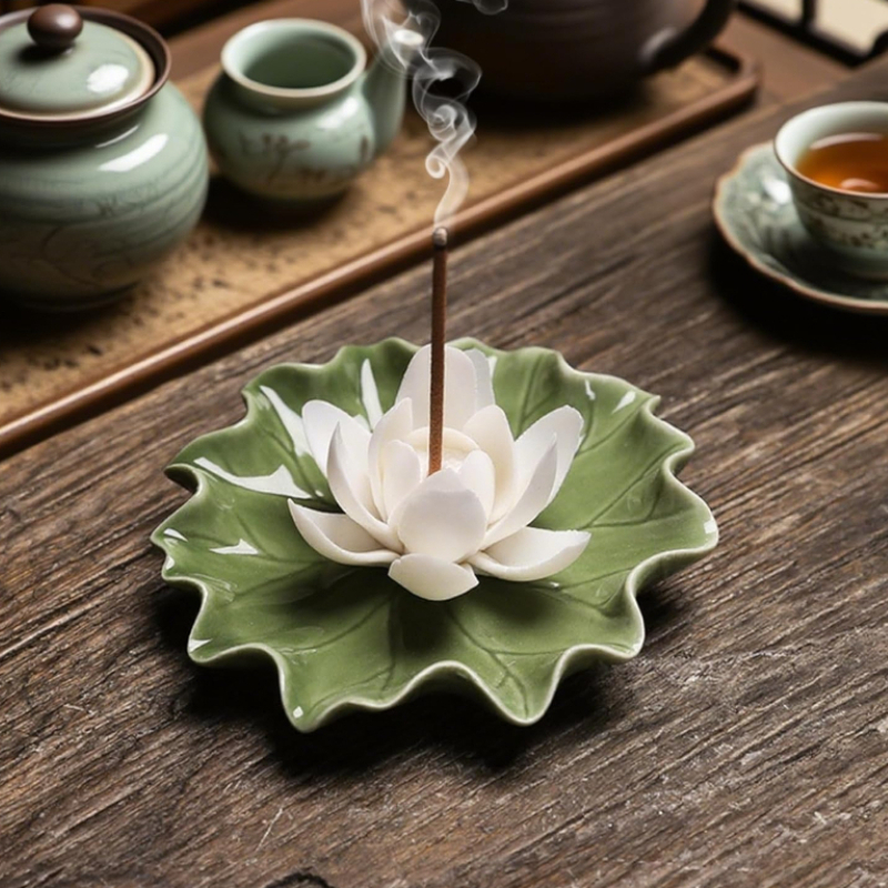 ceramic decorative lotus incense holder detachable lotus - Temu Italy