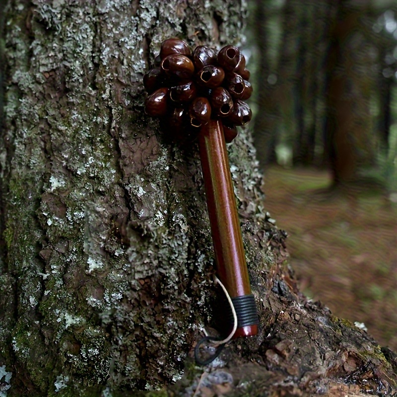 1 African Hand Shaker, Kadus Wooden Handle Fruit Shell Hand Shaker, Pleasant Sound Like Water Flow, Suitable for Healing Mind, Meditation Relaxation, Music Beginners, Enthusiasts