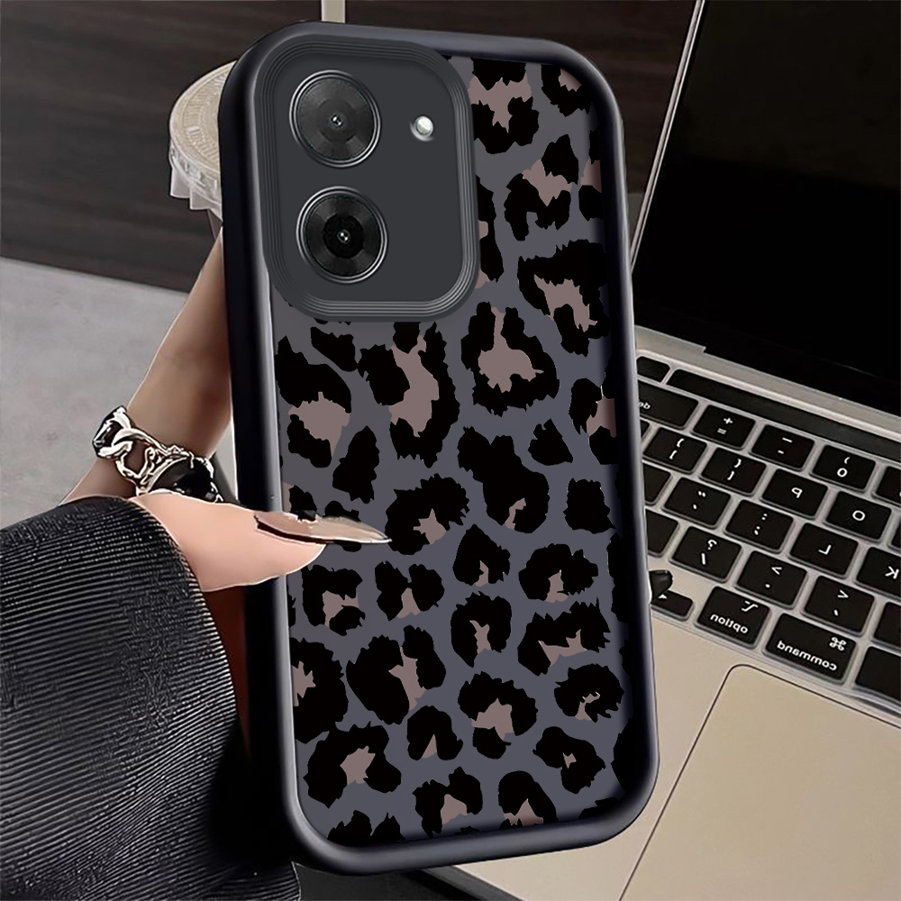 TEMU Custodia per telefono - Motivo leopardato antiurto anti-impronta totale copertura completa custodia morbida spessa compatibile con modelli Redmi