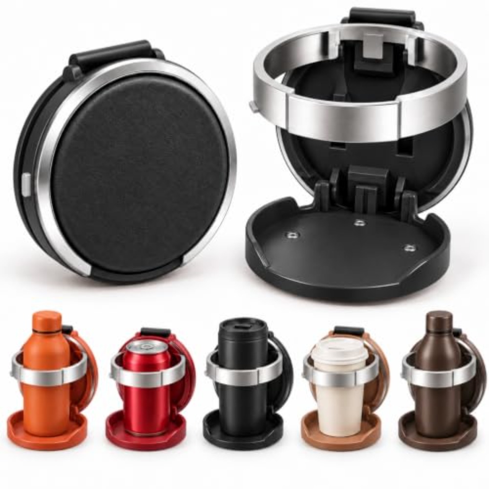 TEMU Multifunctional Foldable Thickened & Durable Car Door Cup Holder, 4'' Large Diameter Cup Holder