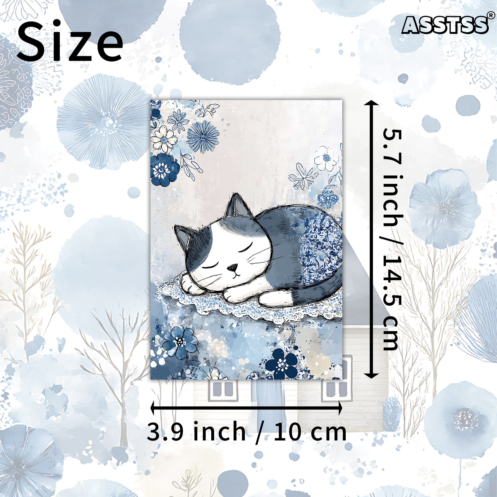 20 szt.     wiosenna niebieska dziewczyna i kwiat kartka prezentowa - 4x6 cali papier do junk journal, klasyczne ilustracje pinup kolekcjonerskie karty dekoracyjne do scrapbookingu i rękodzieła