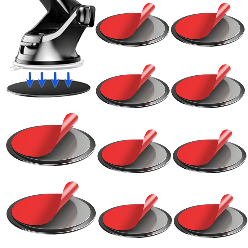 TEMU 12pcs Car Phone Holder Base, Dashboard Mount Adapter Plate, Universal Fixed Bracket Base With Strong Adhesive Design, Replacement Base For All