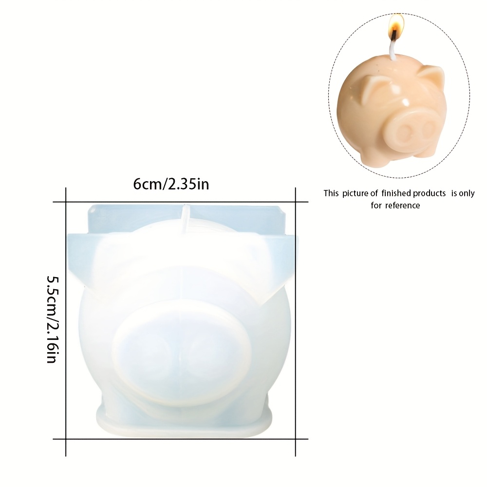 Image of 1 Mini Size Silicone Pig Candle Mold | Cute 3d Pig Silicone Mold Suitable For Plaster, Concrete, And Resin Casting, High-quality Silicone For Handicrafts, Home Decoration, Creative Handmade Projects
