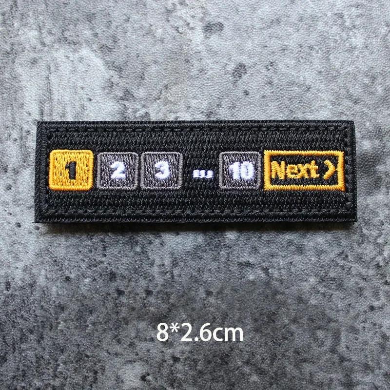 E-shop Zahlenbalken NEXT Langer Streifen Stickerei Aufnäher Lustiger Bruststreifen Abzeichen Outdoor Rucksack Taktische Weste Aufkleber
