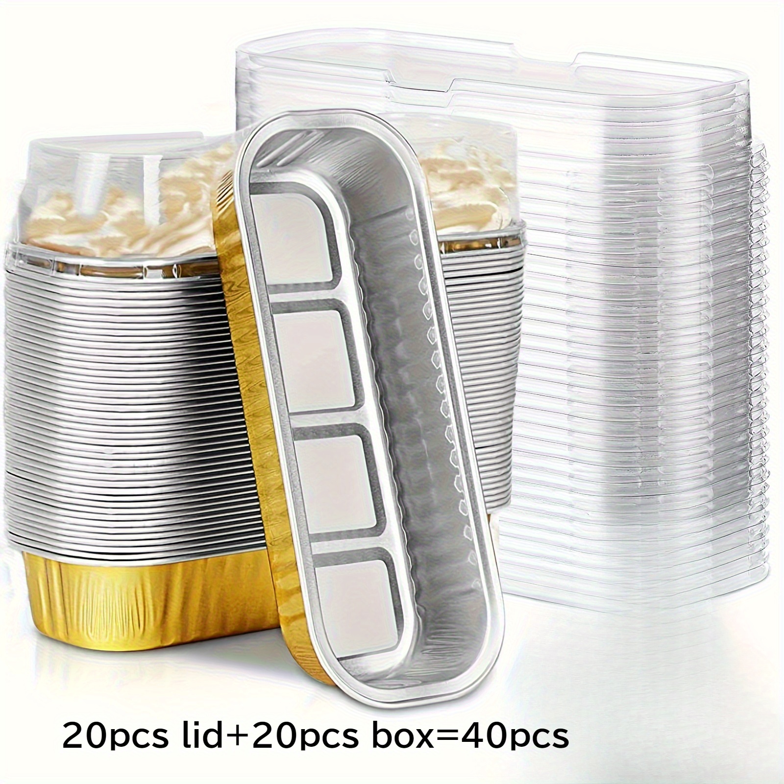 50 Mini Loaf Pans With Lids - 7oz Aluminum Foil Baking Cups, Reusable With Forks & Spoons - View #9