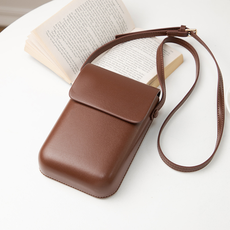 Image of Minimalist Flap Crossbody Bag, Mini Faux Leather Phone Purse, Women' Shoulder Bag (7.09 X 4.72 X 1.38) Inches
