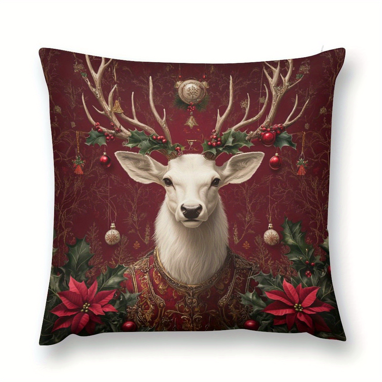 

1pc Christmas Theme , 18x18in , Zippered Cushion For & Bedroom Decor, Washable - Gjb1029483