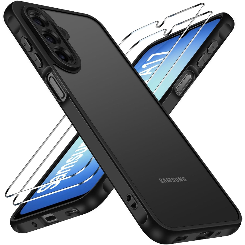 TEMU Phone Case - Set Of 3 Items Including 1 Phone Case And 2 Screen Protectors, Featuring A Transparent Matte Hard Designed To Provide Shock