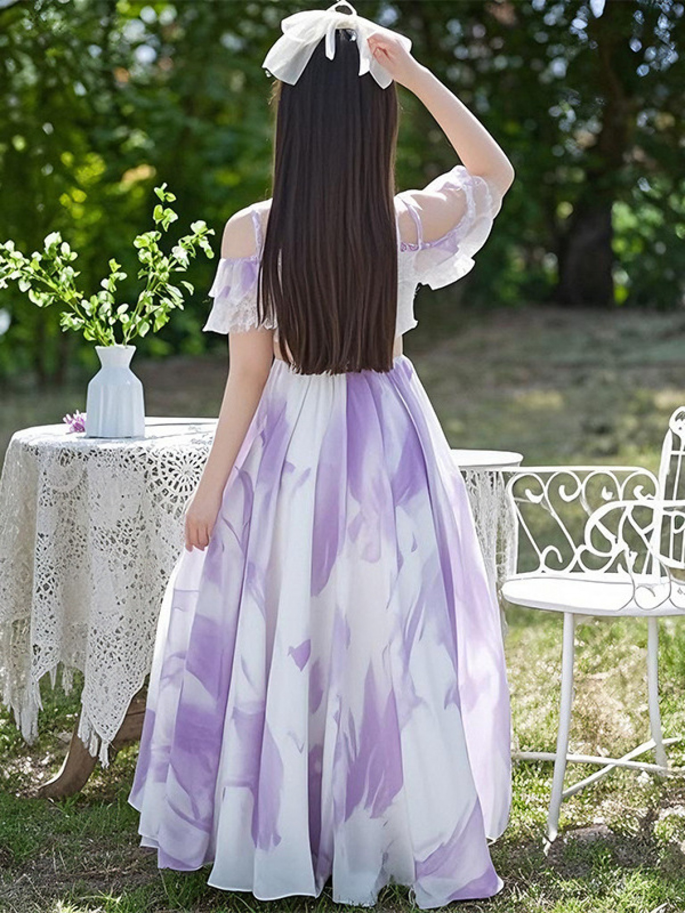 girls chiffon dress fashionable long beach