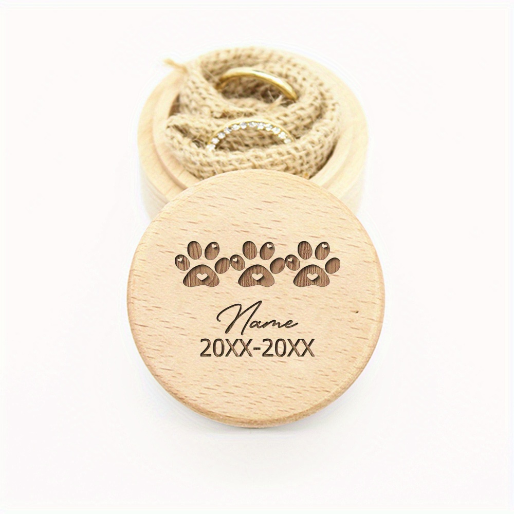 Customized Paw Print Pet Memorial Box for Keepsakes
